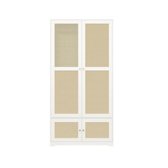 Urban Meuble Armario de 2 puertas de rat&aacute;n con colgador 90x48x180 cm