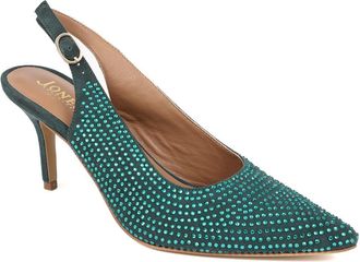 Jones Bootmaker Womens Jewelled Slingback Stiletto Heels - Green Leather - Size UK 3