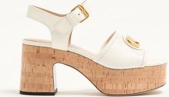 Valentino Garavani VLogo Signature Sandal in Calfskin 80mm Woman IVORY 37.5