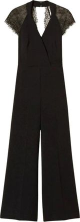 Twinset Tuta in cr&ecirc;pe e pizzo - - Jumpsuits & Playsuits - Donna - Nero - S