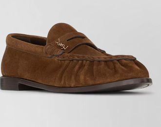 Saint Laurent loafer 15 round toe ruffled suede