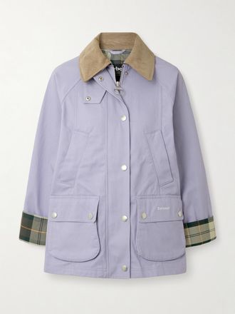 Barbour Giacca Convertibile In Twill Di Cotone Con Finiture In Velluto A Coste Beadnell - Viola