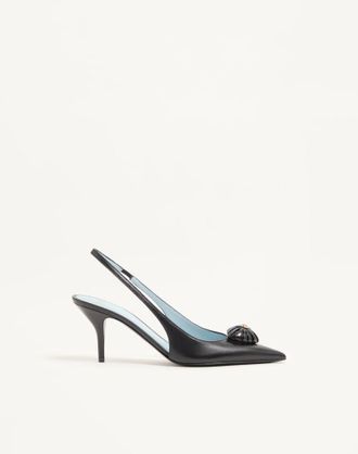 Valentino Garavani D&eacute;collet&eacute; Slingback Coeur Royal In Capretto 75Mm Donna NERO 35.5