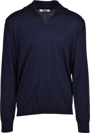 Mauro Grifoni V-hals Trui - Heren - V-hals truien - Blauw - M - Wol - Truien & Vesten