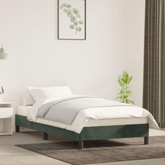 vidaXL Estructura Cama Sin Colch&oacute;n Terciopelo Verde Oscuro 100x200 Cm Vidaxl