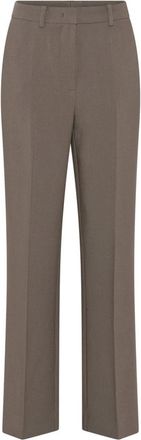 Bruuns Bazaar Klassieke pantalon met wijde pijpen - Dames - Wijde Broeken - Bruin - L - Polyester - Broeken