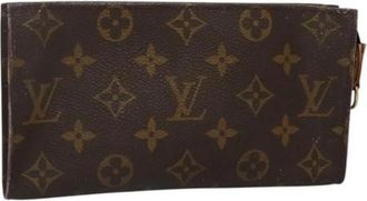 Louis Vuitton Pre-owned Canvas pouches - Dames - Vintage Clutch - Bruin - ONE Size - Leer - Vintage