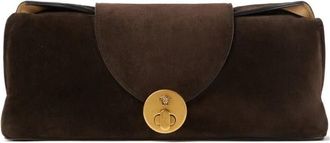 Versace Vivian Suede Clutch - Dames - Clutches - Bruin - ONE Size - Leer - Tassen