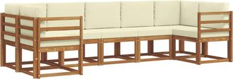 vidaXL Conjunto De Sof&aacute;s De Exterior 7 Uds. Natural Y Crema Vidaxl