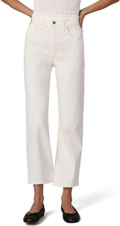 Joe's The Margot High Waist Crop Relaxed Straight Leg Jeans in Milk at Nordstrom, Size 25
