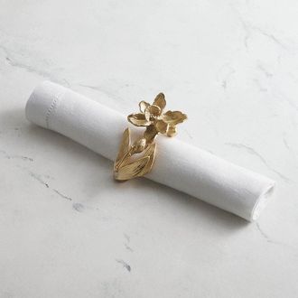 Frontgate Set of 4 Orchid Napkin Rings - Frontgate