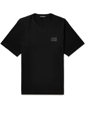 Dolce & Gabbana Logo-Appliqu&eacute;d Cotton-Jersey T-Shirt