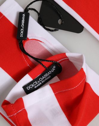 Dolce & Gabbana Red White Nylon Fingerless Wrist Length Womens Gloves