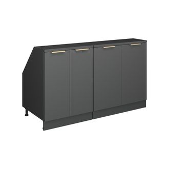 Vicco Conjunto De Armarios Para Techo Inclinado Rion, Antracita-oro, 140 Cm Lote De 2 Carcasas De Armario 60 Cm De Profundidad, Vicco