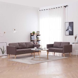 vidaXL Vidaxl - Conjunto De Sof&aacute;s 2 Piezas Tela Gris Taupe