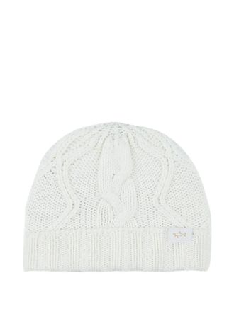 Paul & Shark cable-knit beanie hat - men - Virgin Wool - One Size - White