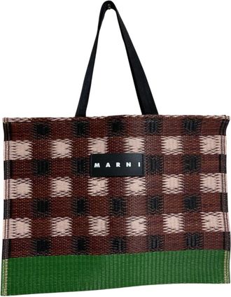 Marni Brown Green Tote Bag (Pre-Owned)