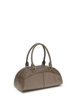 Chlo&eacute; Womens Bowling Handbag Deep Taupe Calf Leather Handbags Hand Bags