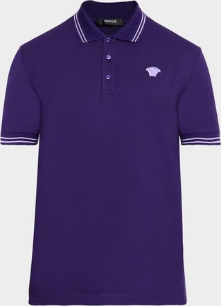 Versace Mens Pop Medusa Tipped Polo Shirt