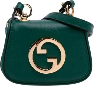 Gucci Pre-owned Cross Body Bags, female, Green, Size: ONE SIZE Pre-owned Leather Top Handle Bag with Adjustable Shoulder Strap and Metal Details