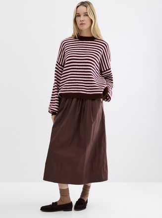 Contemporaine Womens Contrasting trim striped fluffy sweater Exclusive collection from Italy