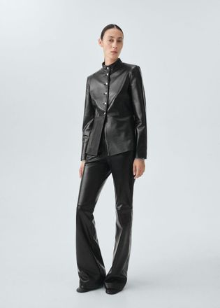 Mango Pantaloni flare 100% pelle nero - Donna - 40 - MANGO
