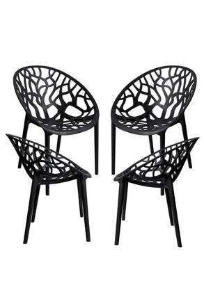 Regalos Miguel Pack 4 Sillas color negro en polipropileno