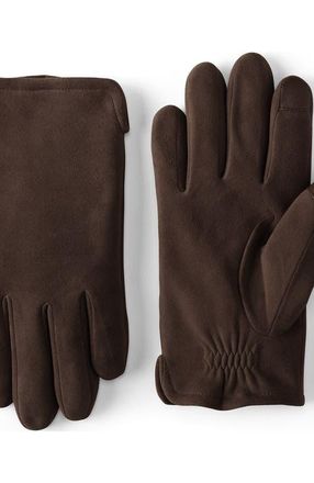 Lands End EZ Touch Suede Gloves in Rich Coffee at Nordstrom, Size X-Large