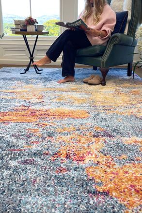 Kukoon Multicolour Distressed Abstract Soft Pile Kitchen Living Room Area Rug | Size: 200 cm x 290 cm