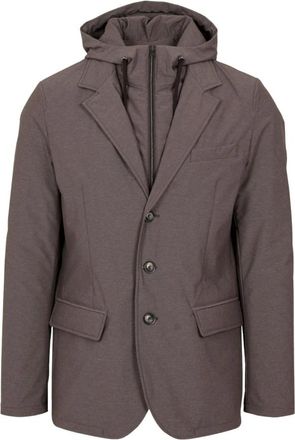 Herno Blazer met capuchon - Heren - Blazers - Bruin - XL - Katoen - Jassen