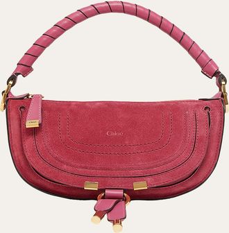 Chlo&eacute; Marcie Mini Saddle Crossbody Bag in Suede