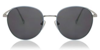 SmartBuy Collection Oval Full Rim Metal Mens Prescription Sunglasses Blue Size 51 - SmartBuy Collection