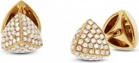 Allurez 0.31ct 14k Yellow Gold Diamond Pave Pyramid Earrings