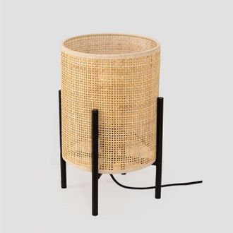 Sklum L&aacute;mpara De Mesa En Rat&aacute;n Tubber Sklum