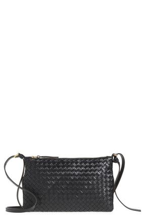 Bottega Veneta Medium Piccolo Intrecciato Leather Wallet on a Strap in 1007 Black-Brass Vibrato at Nordstrom