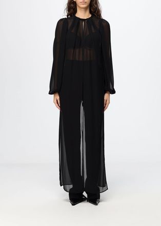 Elisabetta Franchi Blusa in georgette con maniche lunghe a palloncino