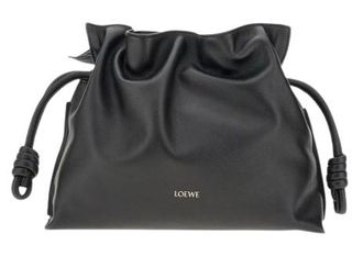 Loewe Black Leather Medium Flamenco Clutch