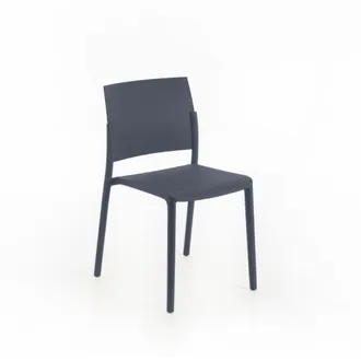 MondoViro Juego de 4 sillas de comedor de polipropileno negro 52,5x55 cm 81h