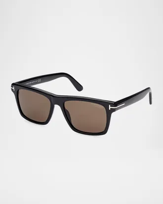 Tom Ford Men & apos;s Buckley-02 Square Polarized Sunglasses