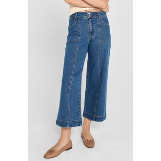 Unpublished Gemma Cruise High Waist Crop Wide Leg Jeans in Blue at Nordstrom, Size 26