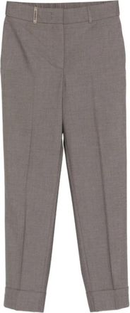 PESERICO Cuffed Broeken - Dames - Vrijetijds broeken - Grijs - XL - Leer - Broeken