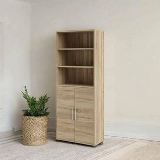 Dmora Dmora - Aparador Valsesia, Buf&eacute; De Sal&oacute;n, Aparador De Sal&oacute;n, Despensa De Cocina, 89x40 H222 Cm, Roble