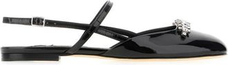 Jimmy Choo London Belinda Flat - Dames - Ballerinas - Zwart - 40 EU - Leer - Schoenen