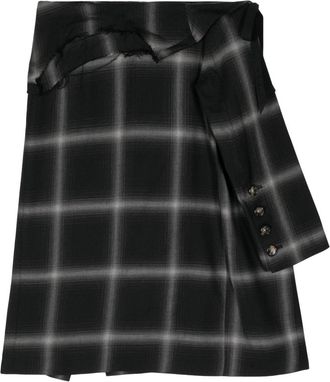 Marina Yee Birkin plaid wool skirt - women - Viscose/Wool - S - Grey