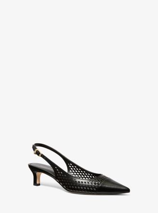 Michael Kors Amara Laser-Cut Leather Slingback Pump
