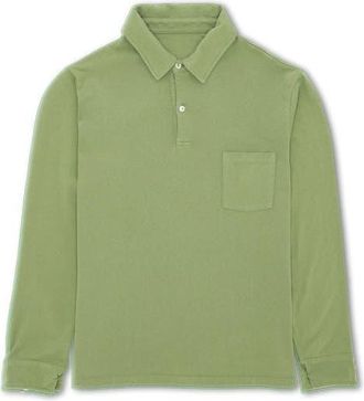 Fortela Missouril Long Sleeve Cotton Polo in Light Green at Nordstrom, Size Small