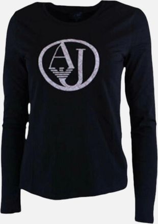 Armani Womens ARMANI JEANS 7V5T04 Womens T-Shirt Long Sleeve Crew Neck Stretch Casual Soft Tee - Multi - Size: 10/8