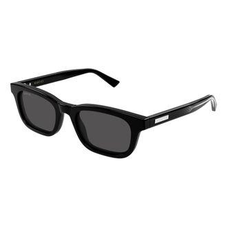Gucci Rechthoekige Zonnebril - Heren - Zonnebrillen - Zwart - 51 MM - Accessoires