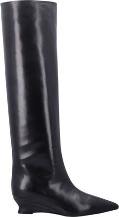 Le Monde Beryl Camille Hoge Laars - Dames - Laarzen met Hak - Zwart - 38 EU - Leer - Schoenen