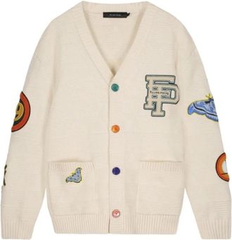 Filling Pieces Gebreid Vest - Heren - Vesten - Wit - XL - Wol - Truien & Vesten